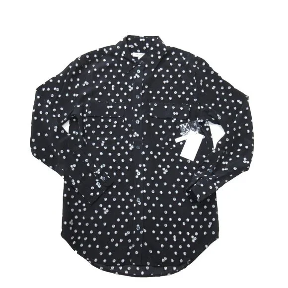 NWT Equipment Signature in Eclipse Tennis Ball Silk Button Down Shirt M - Picture 1 of 6